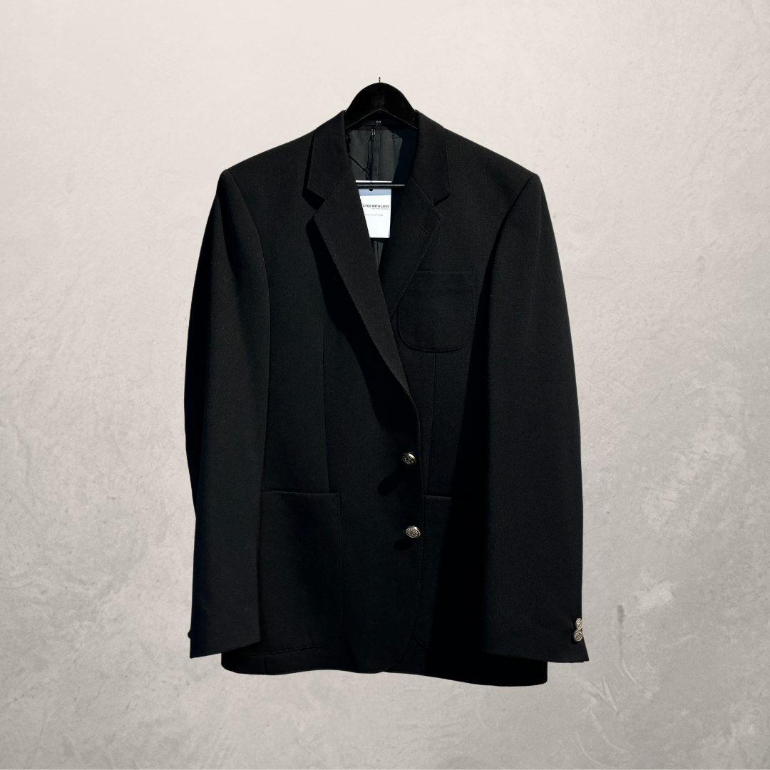 Diolen Zwart vintage blazer 52 - by SelectwithLove.nl