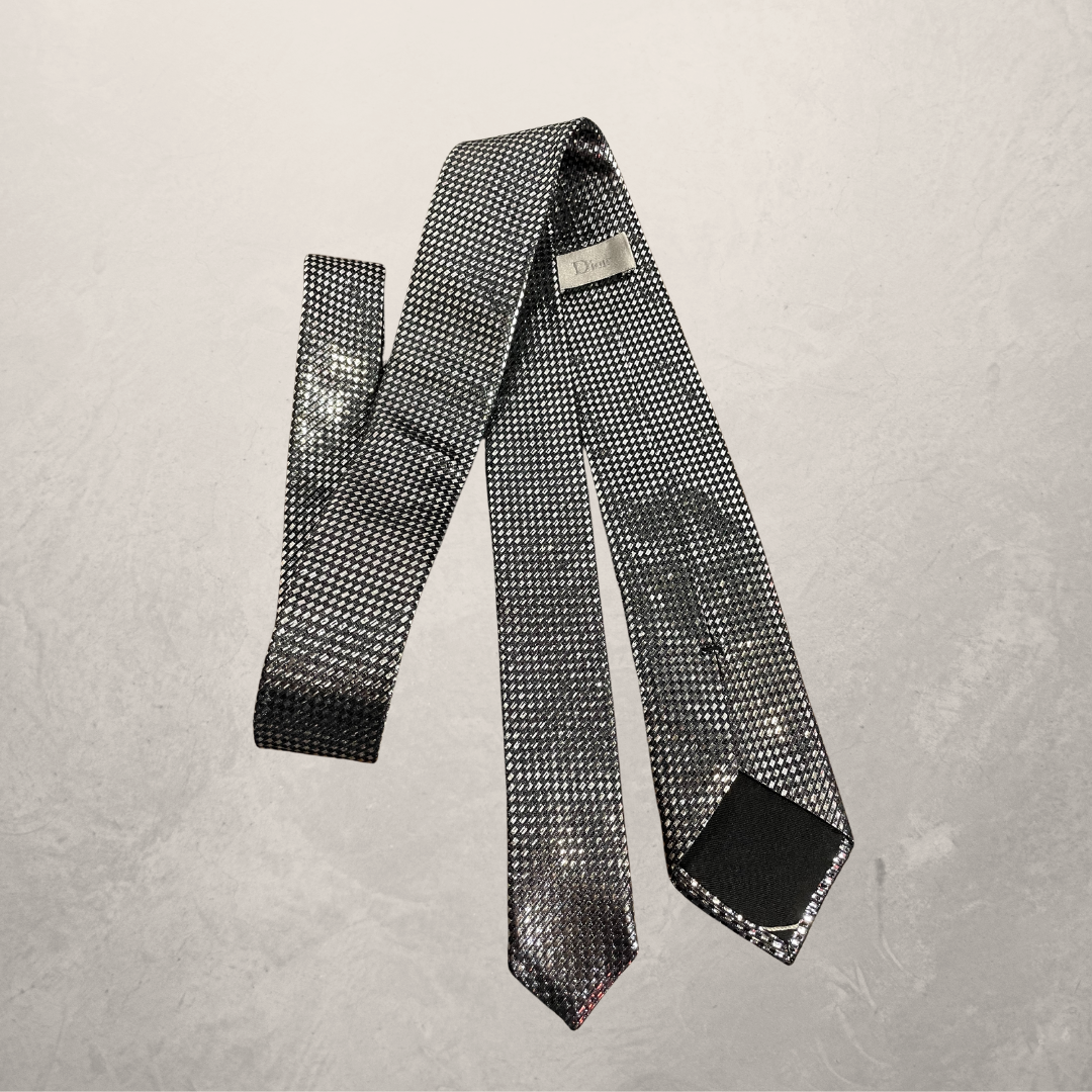 Dior Homme SS04 "Strip" silver tie OS