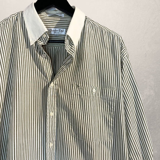 Dior white striped shirt XL