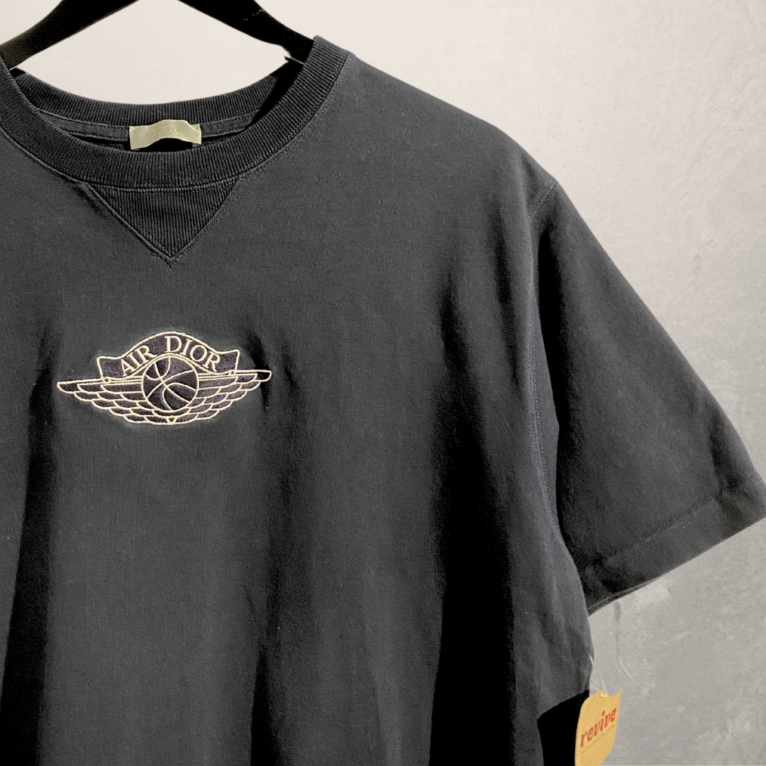 Dior x Jordan 'Air Dior' zwart 100% katoenen t-shirt XL