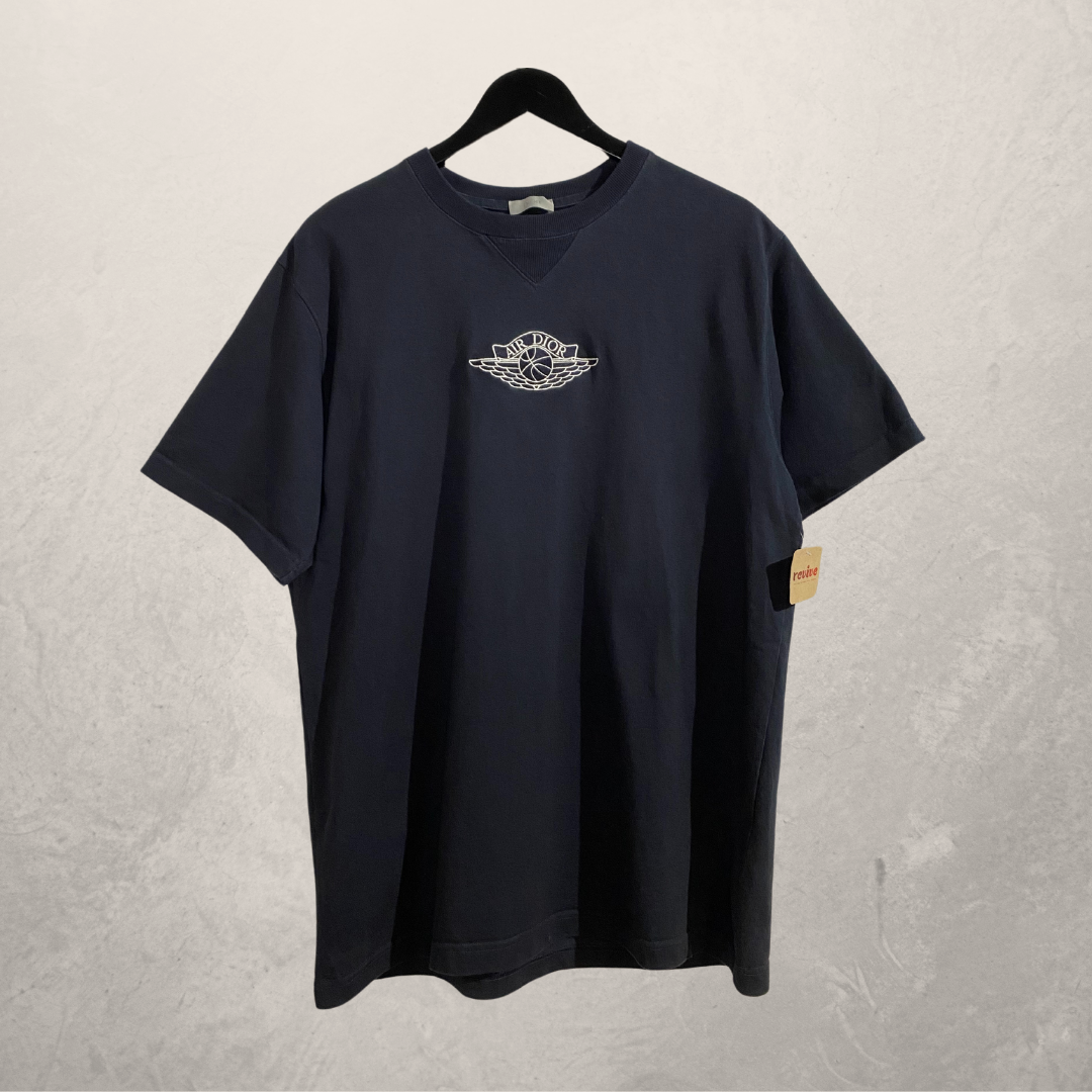 Dior x Jordan 'Air Dior' zwart 100% katoenen t-shirt XL