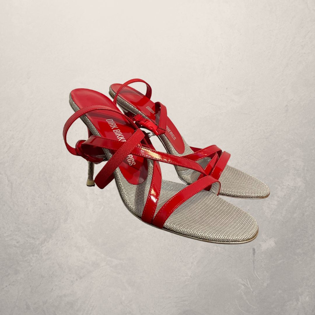 Dirk Bikkembergs silver red heels 37.5