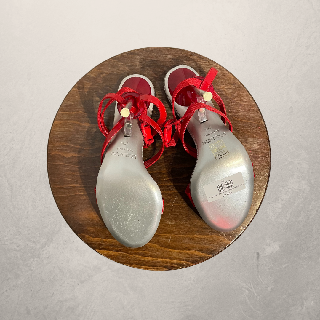 Dirk Bikkembergs silver red heels 37.5