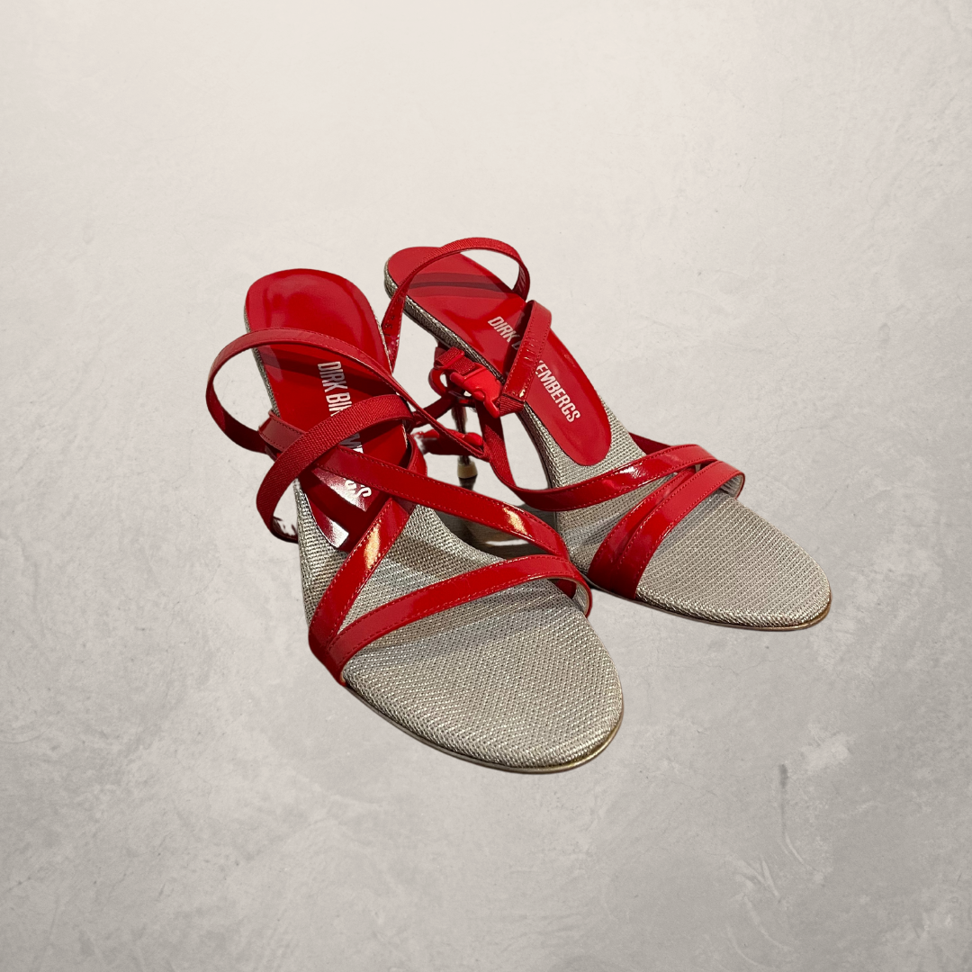 Dirk Bikkembergs silver red heels 37.5