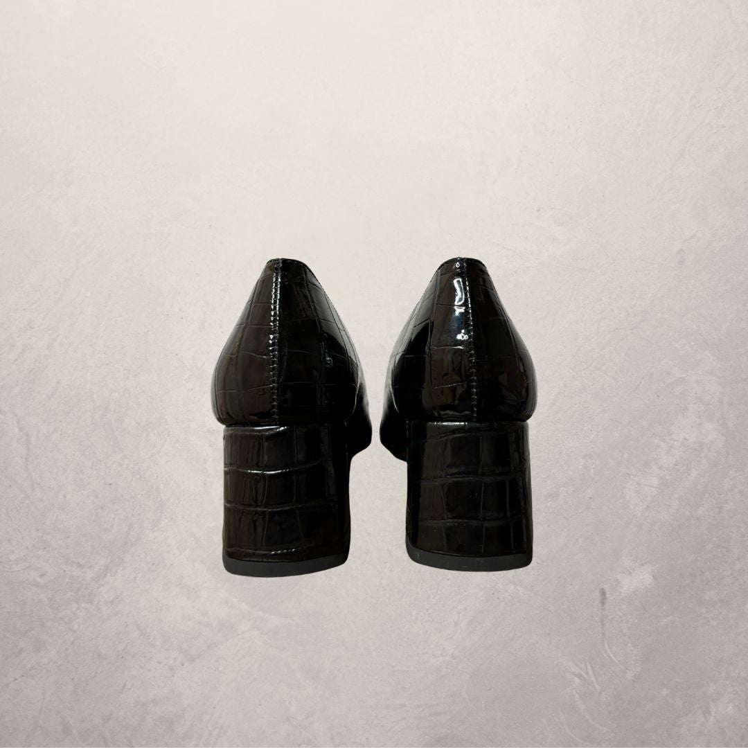 Divine Follie black croco heels 38