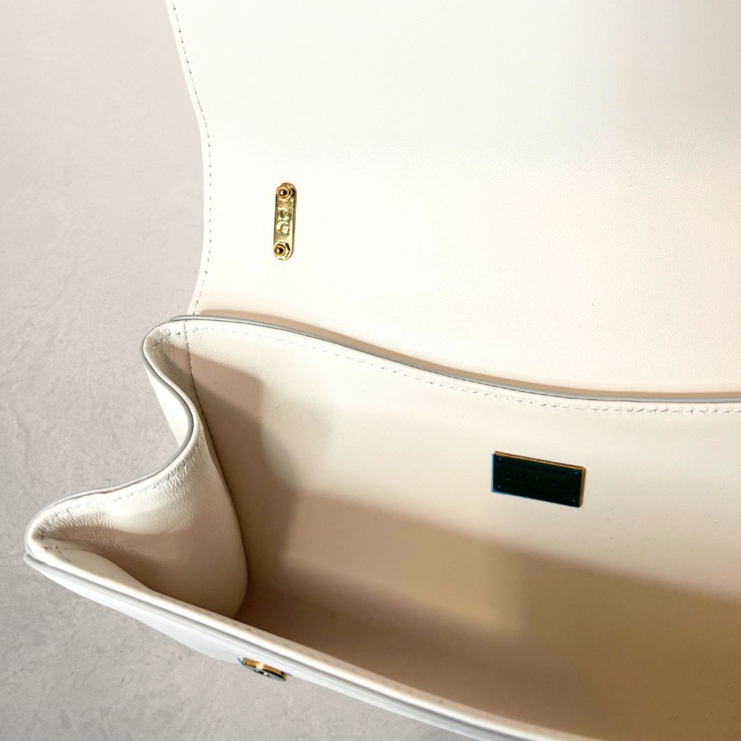 Dolce & Gabbana White DG girls leather handbag