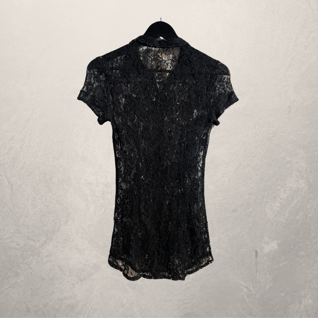 Dolce & Gabbana black lace ss top S