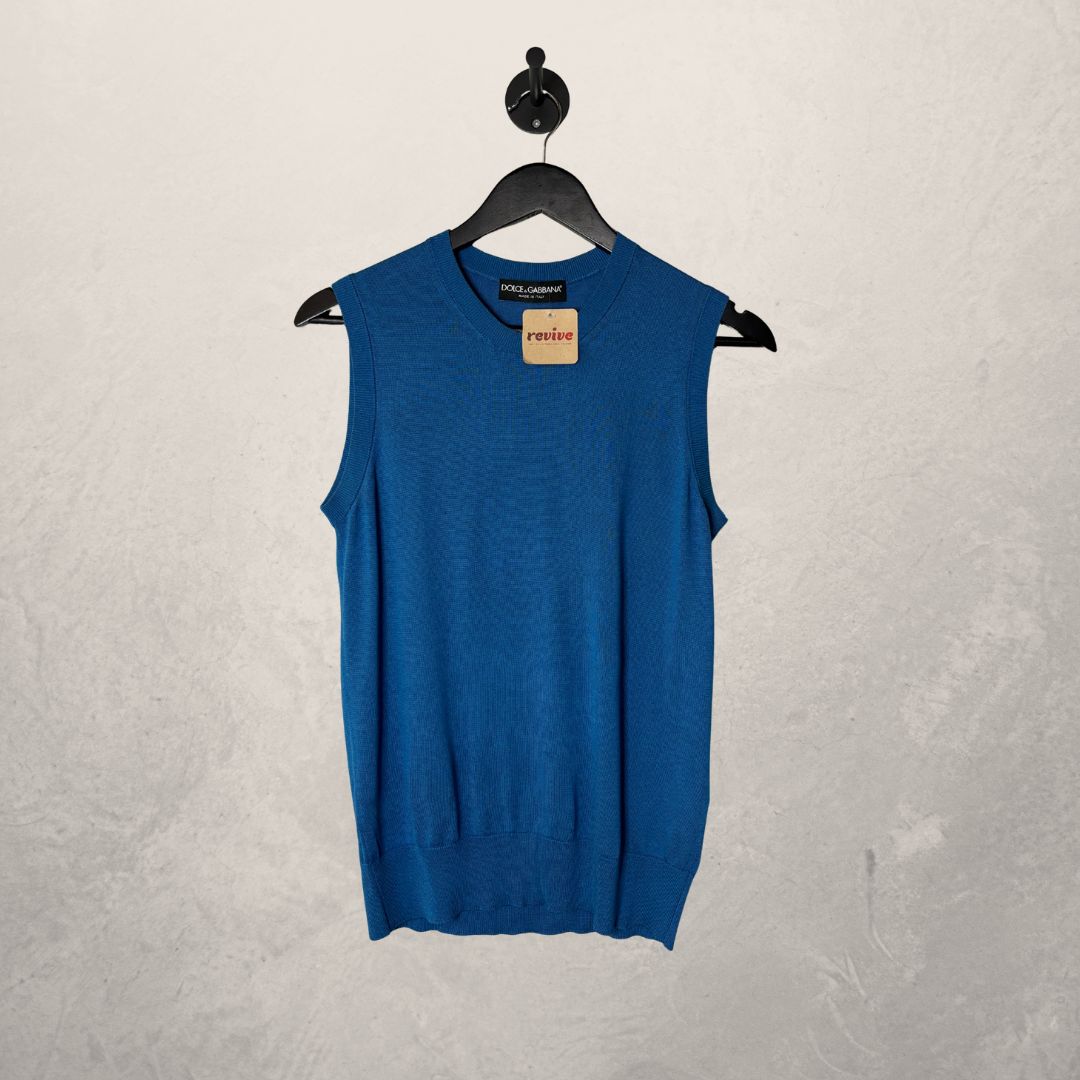 Dolce & Gabbana blue silk vest S