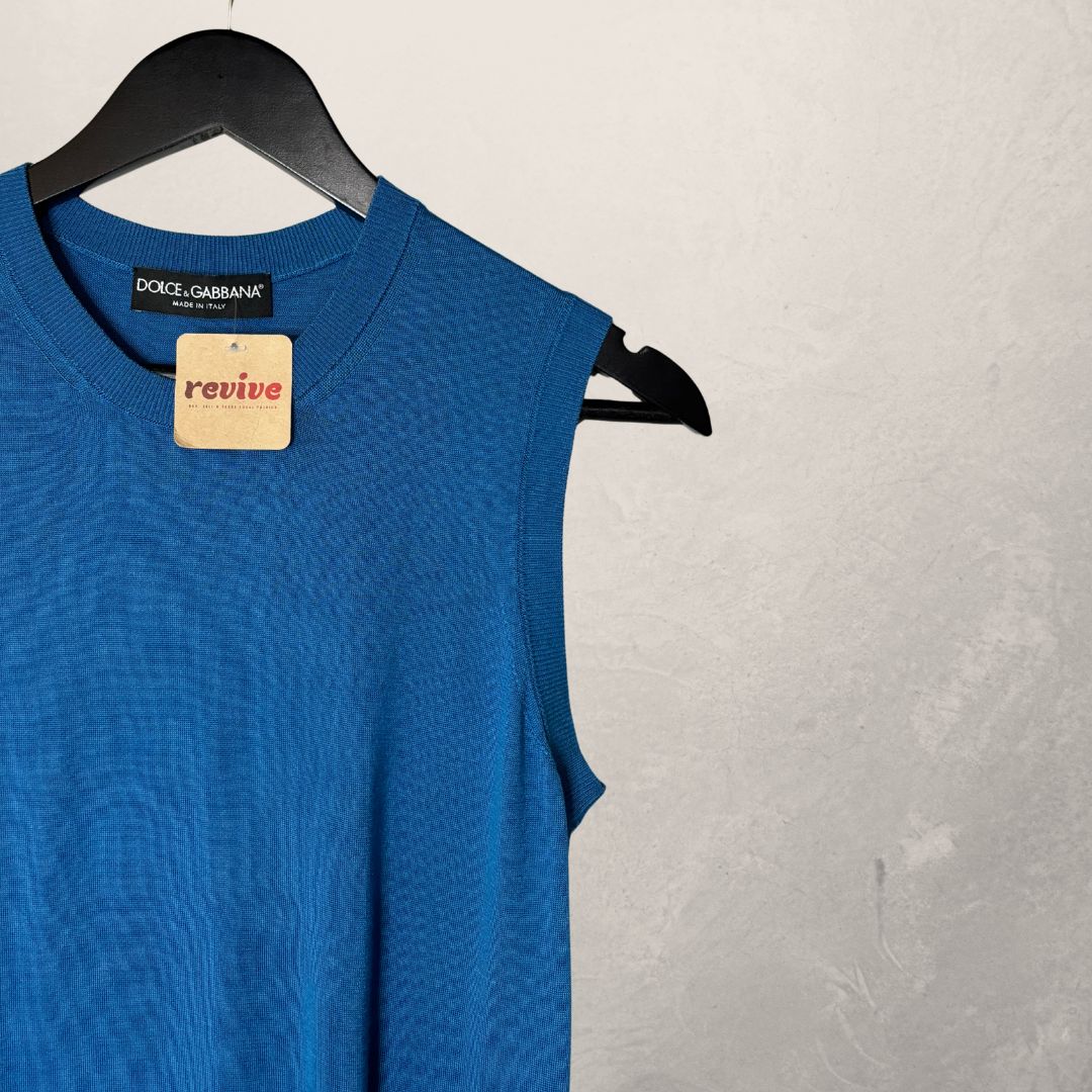 Dolce & Gabbana blue silk vest S
