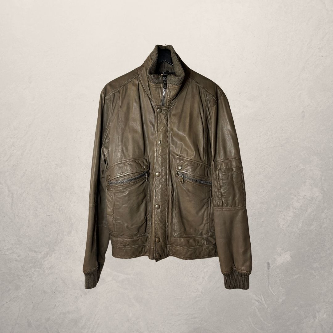Dolce & Gabbana brown leather jacket L