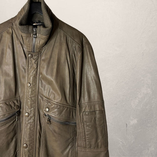 Dolce & Gabbana brown leather jacket L