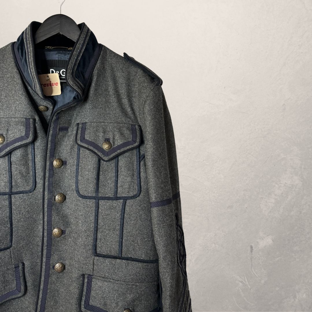 Dolce & Gabbana grey/blue military jacket L