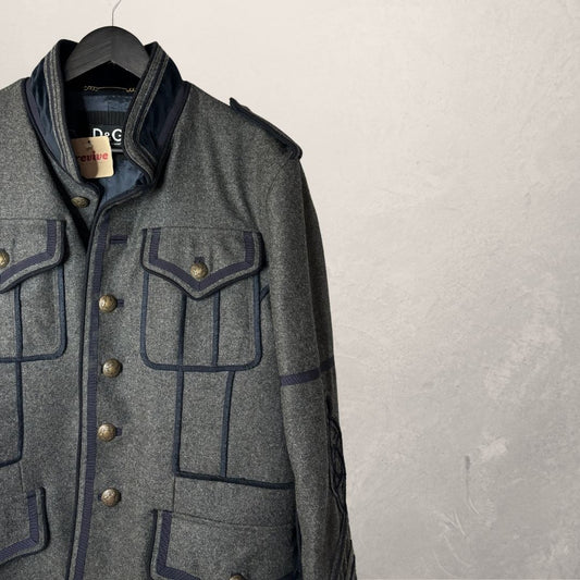 Dolce & Gabbana grey/blue military jacket L