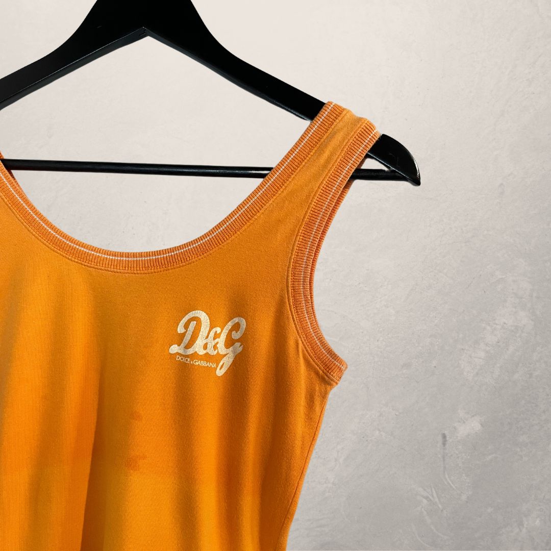 Dolce & Gabbana orange cotton tank top S