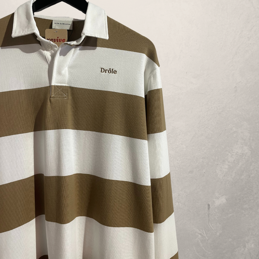 Drole de Monsieur beige stripe ls top L