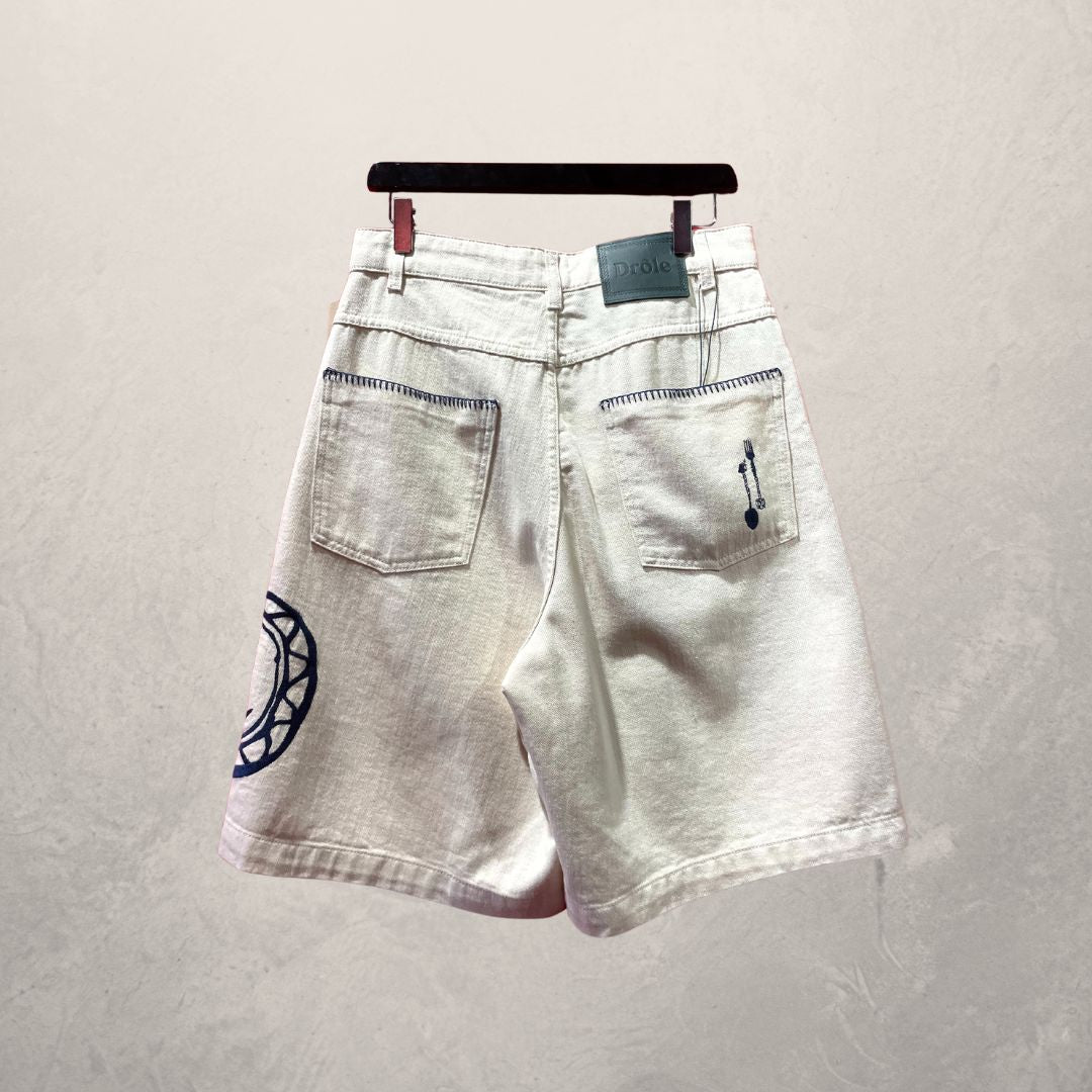 Drole de monsieur  "le Short art de la table" ecrus shorts S