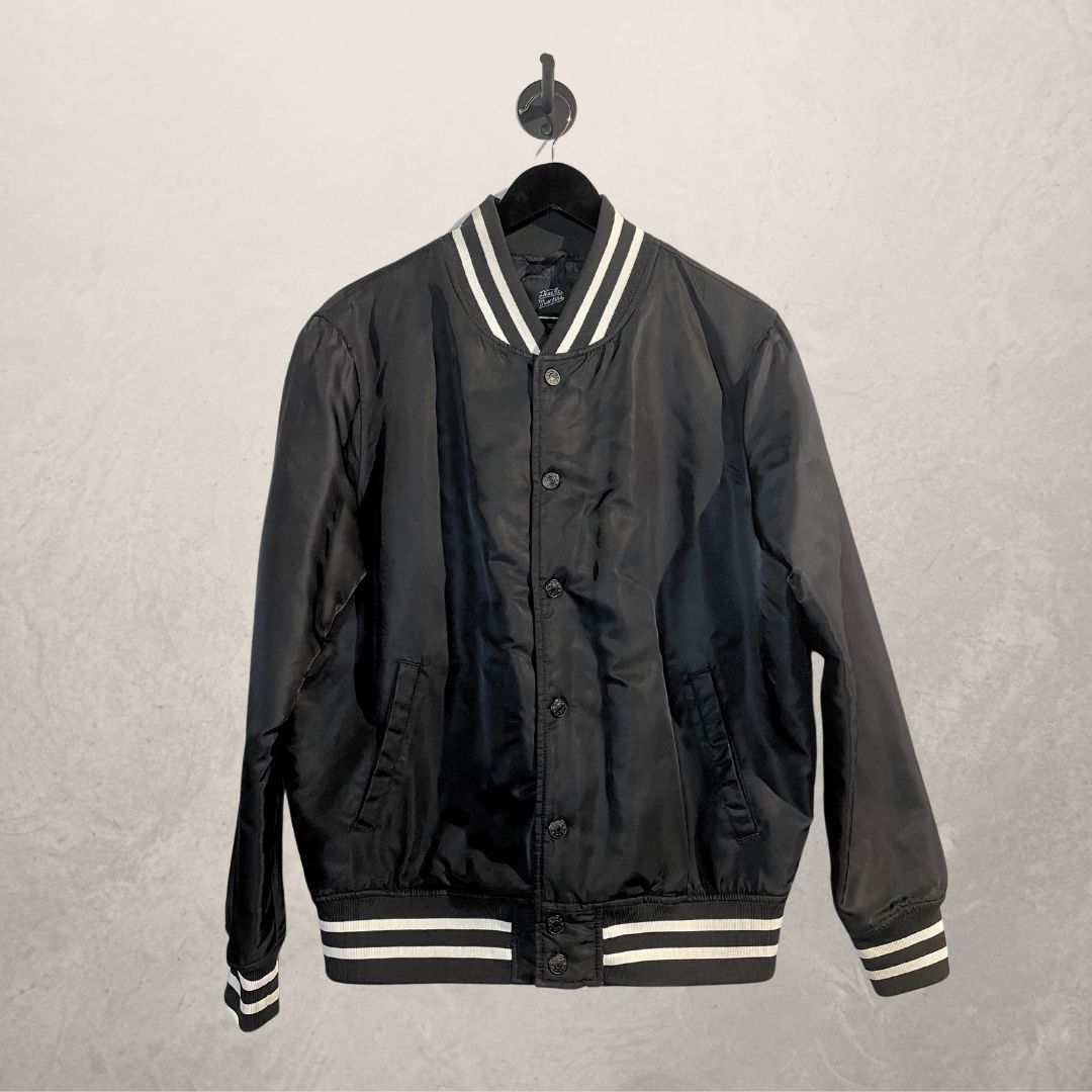 Dues Ex Machina zwarte letterman jas M