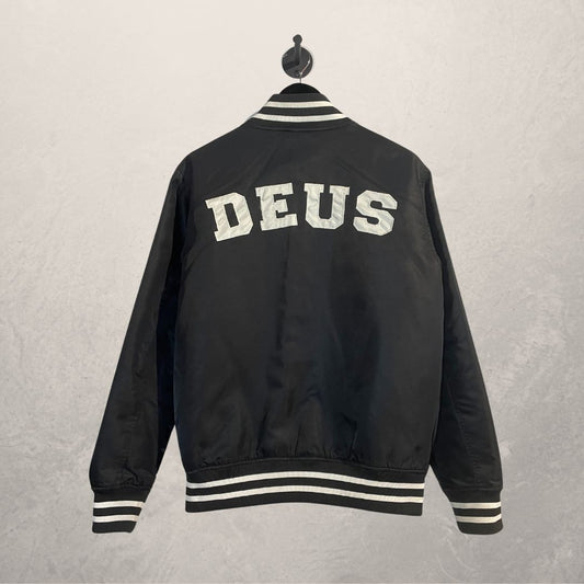 Dues Ex Machina zwarte letterman jas M