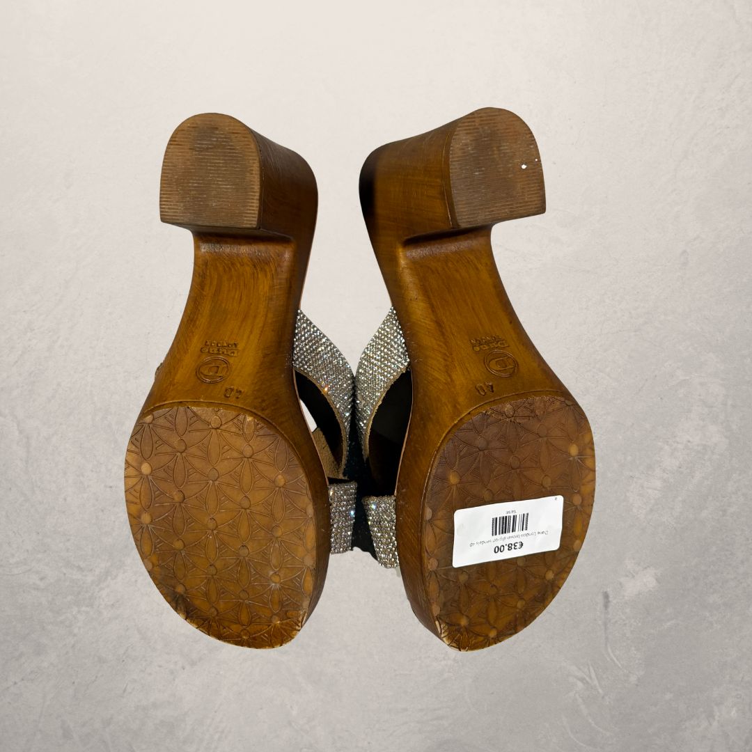 Dune London brown slip-on sandals 40
