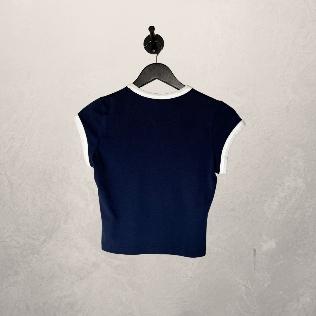 EYTYS navy "business class" baby tee S