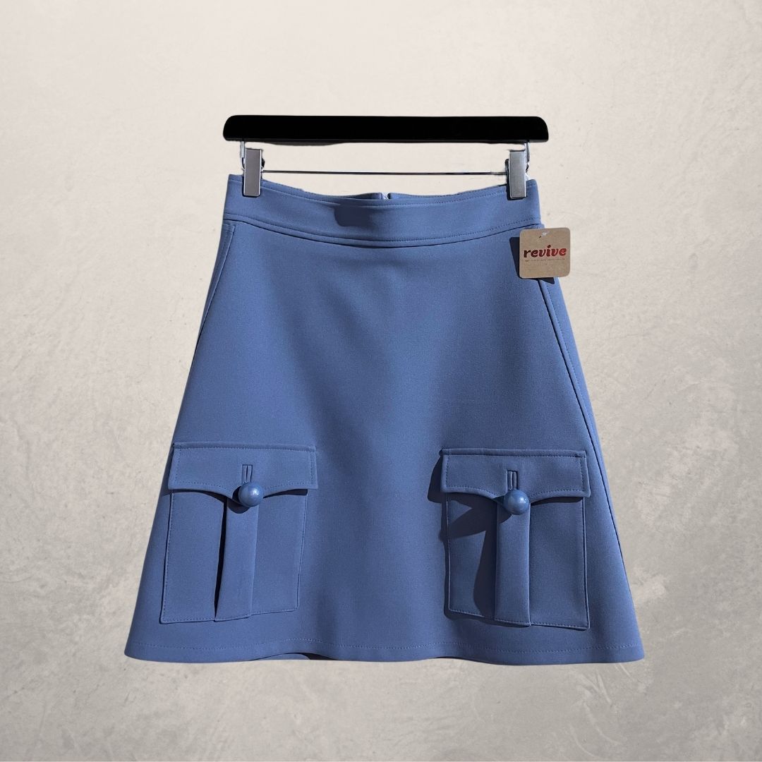 Elisabetta Franchi blue peplum skirt S