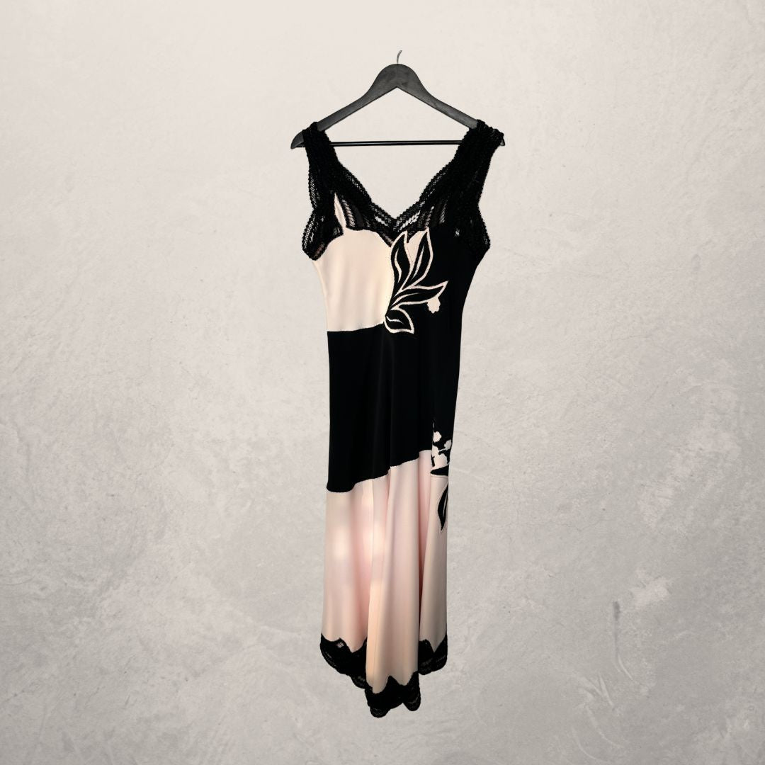 Ermanno Scervino zwarte/roze maxi S