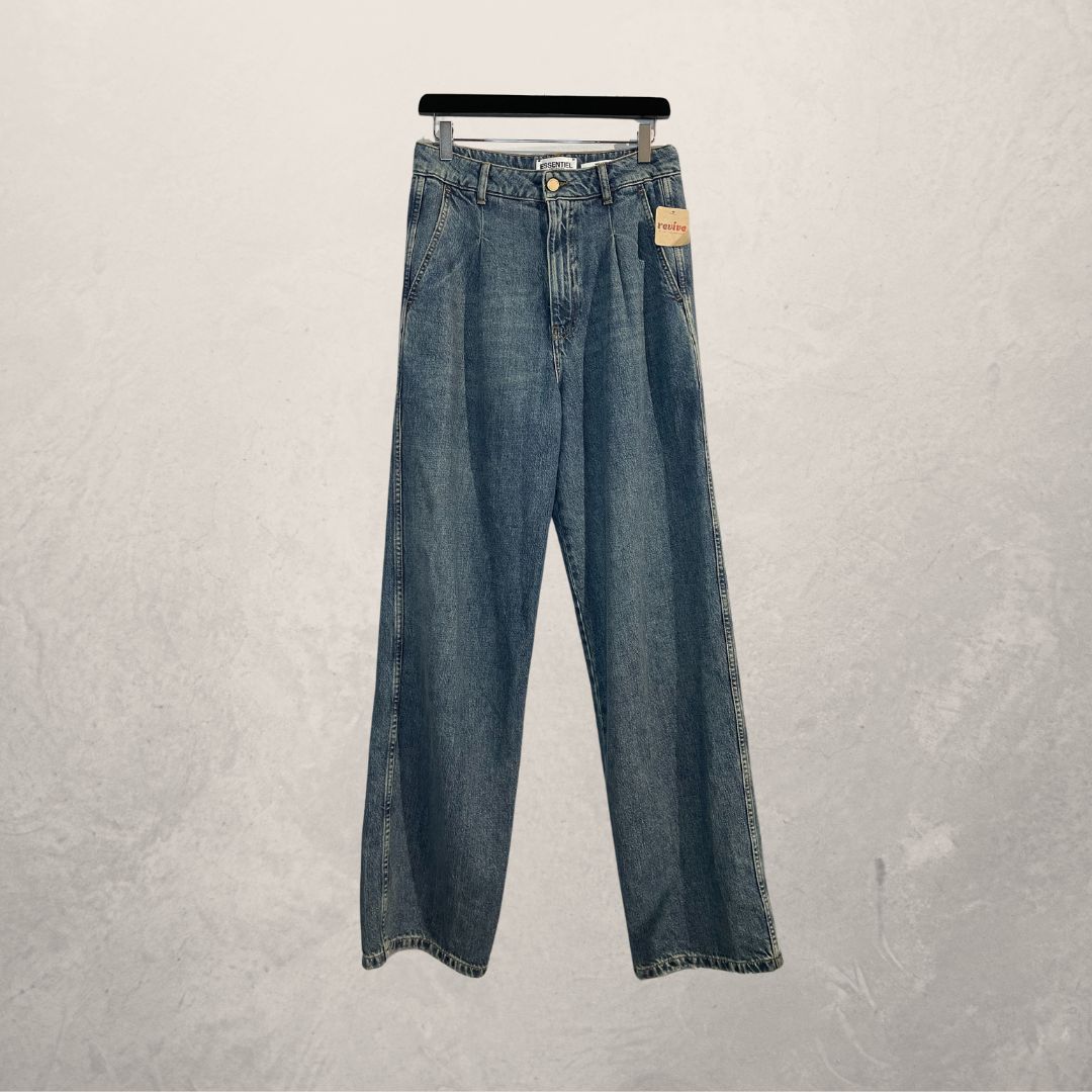 Essential Antwerp middenblauwe denim broek met hoge taille 36