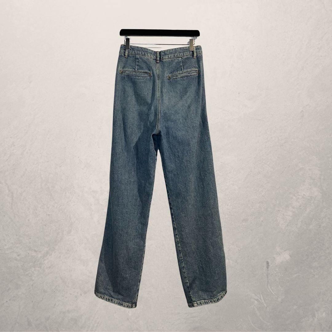 Essential Antwerp middenblauwe denim broek met hoge taille 36