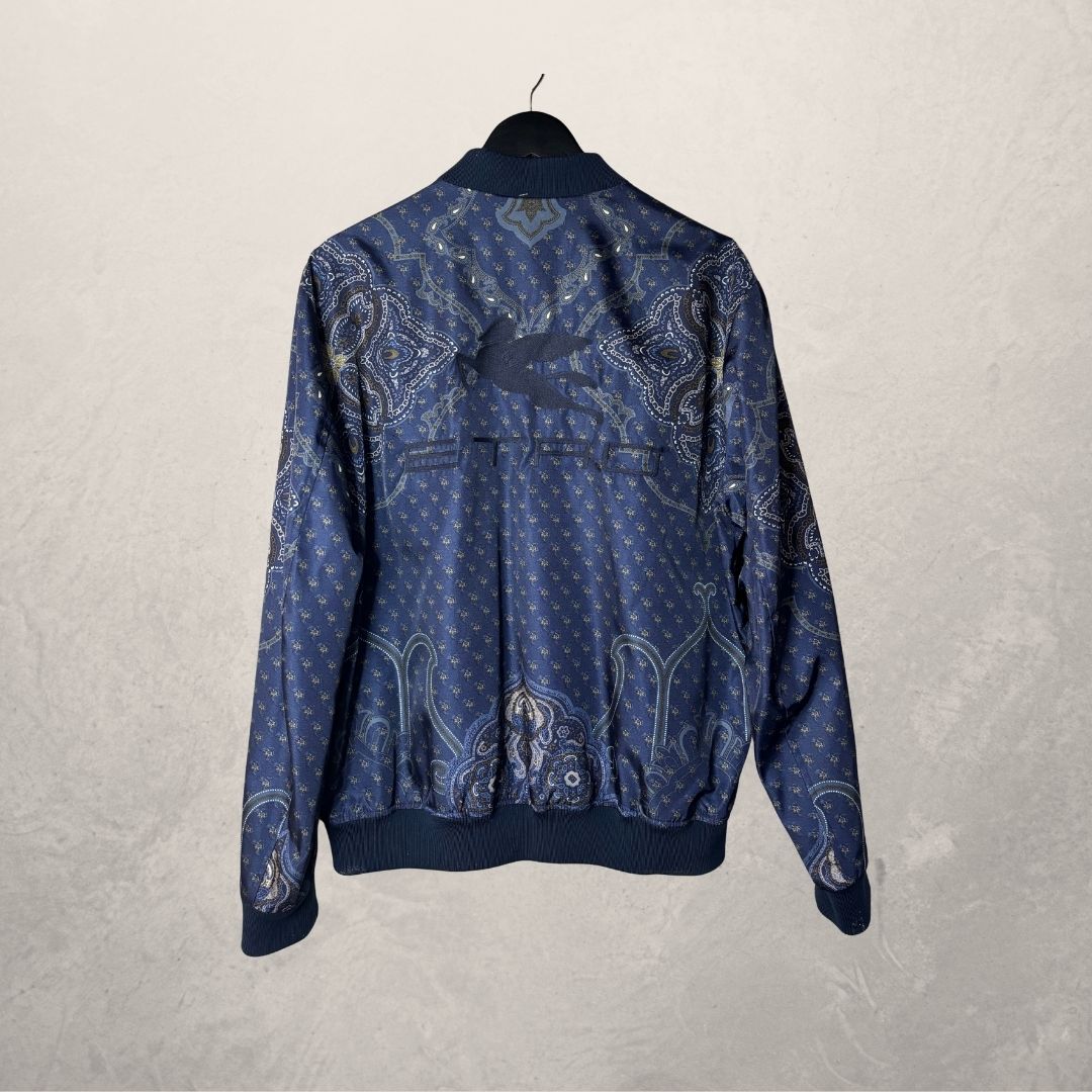 Etro blue paisley print bomberjacket L