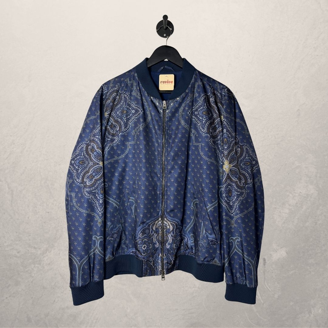 Etro blue paisley print bomberjacket L