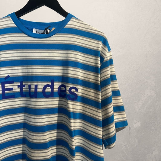 Études blauwgrijs gestreept t-shirt XL