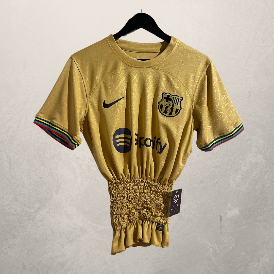 FCB gele rouched jersey S/M- van @Home_is_a_Runway