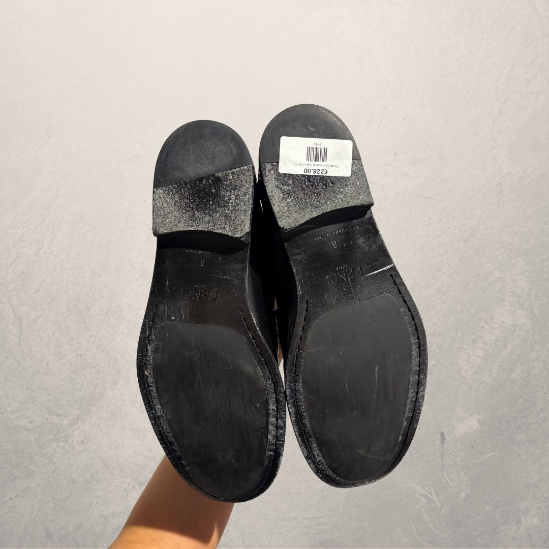 Fendi black leather loafers 39/40