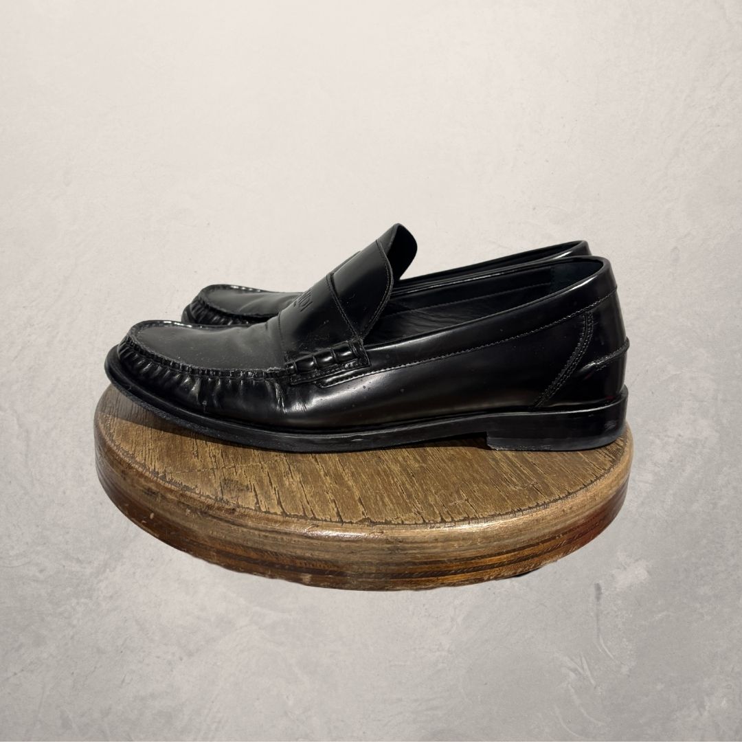 Fendi black leather loafers 39/40