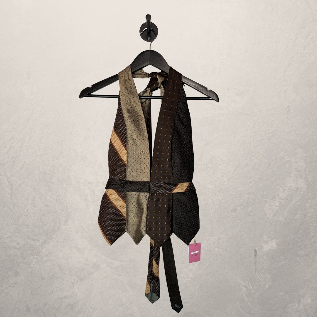Fendi brown Halter tie top OS- By WNDYdesign