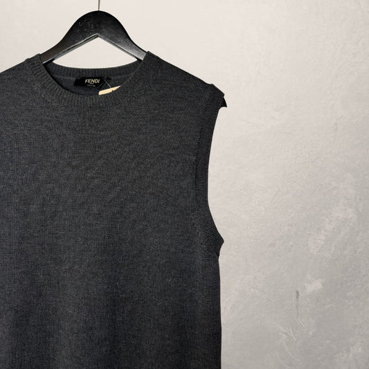 Fendi grijs wollen Spencer vest L