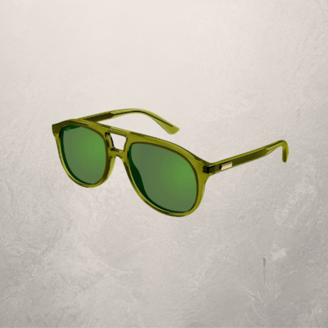 Ferragamo aviator green sunglasses with case