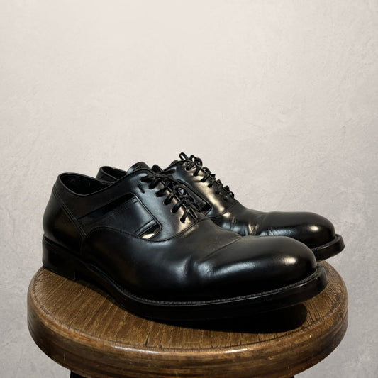 Ferragamo zwarte leren schoenen 41/42