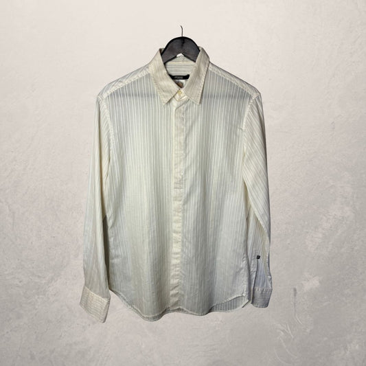 Ferre jeans creme cotton shirt slim fit L