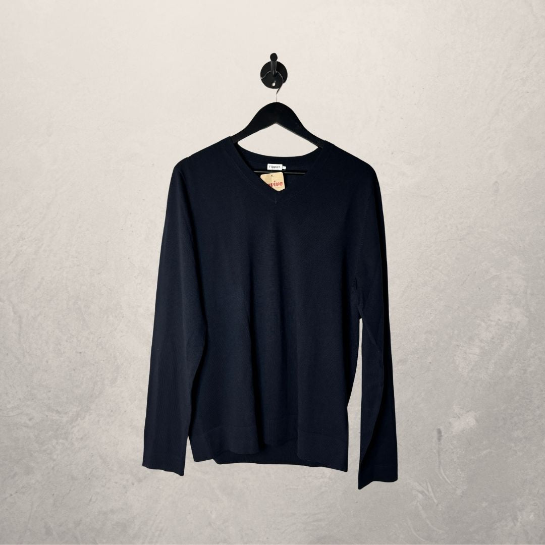 Filippa K navy v-neck jumper L