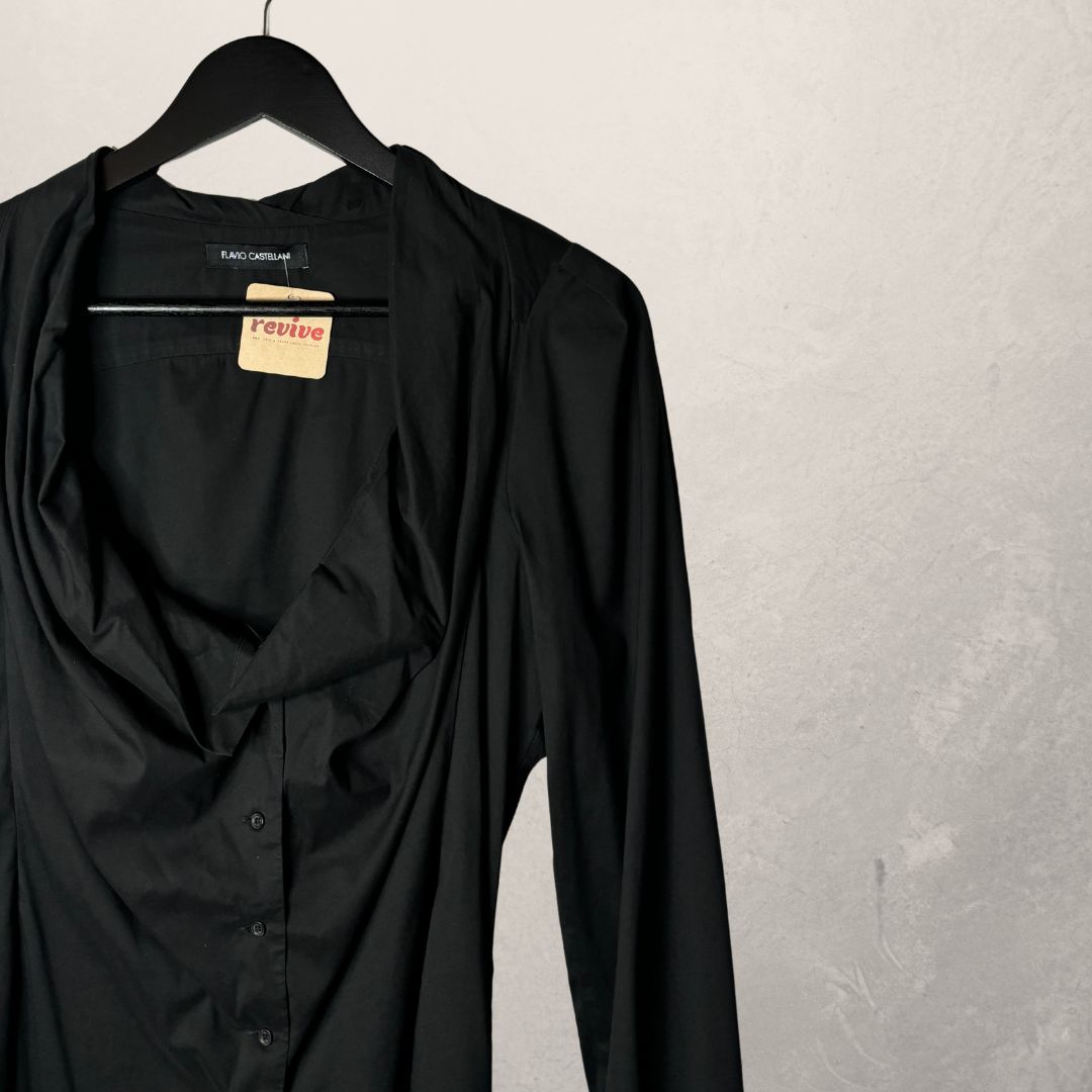 Flavio Catellani zwart getailleerd overhemd M