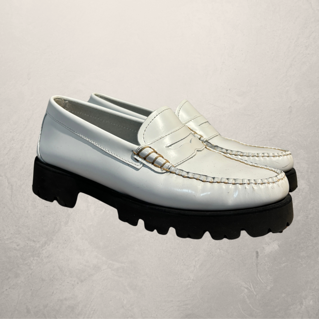 GH bass &amp; co witte leren loafers 37.5