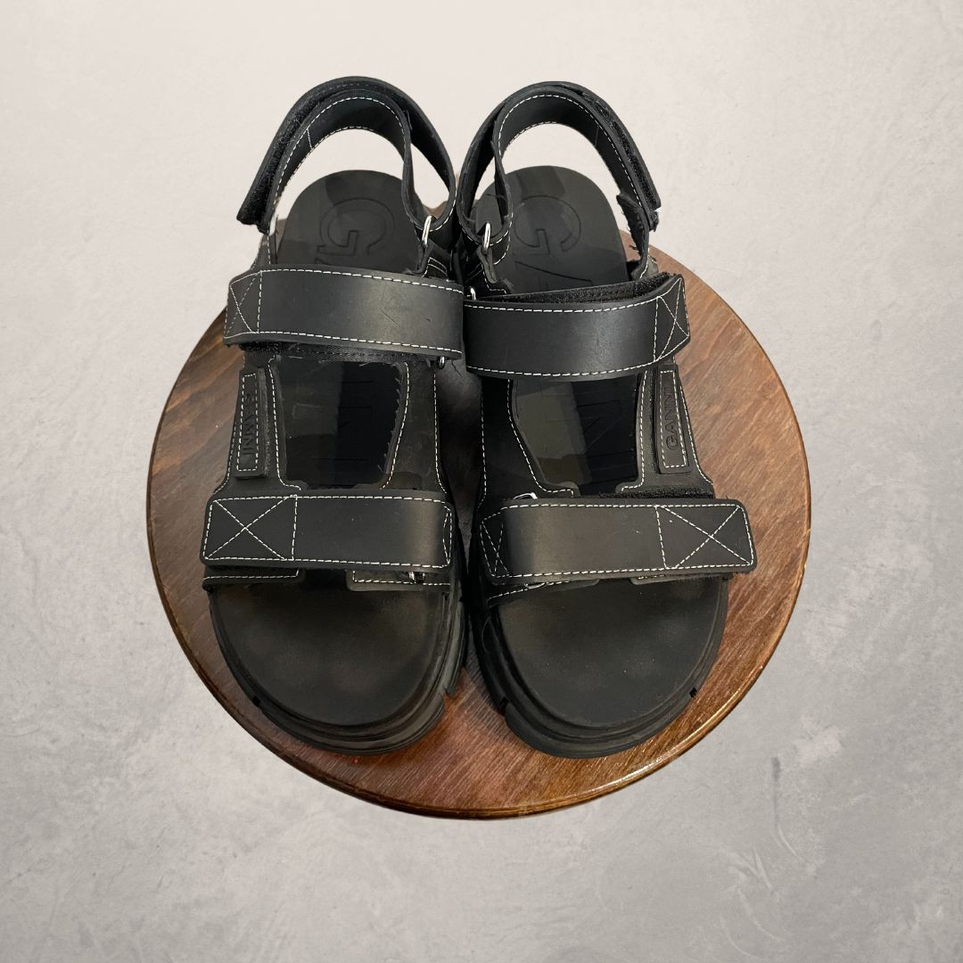 Ganni zwarte platformsandalen 39