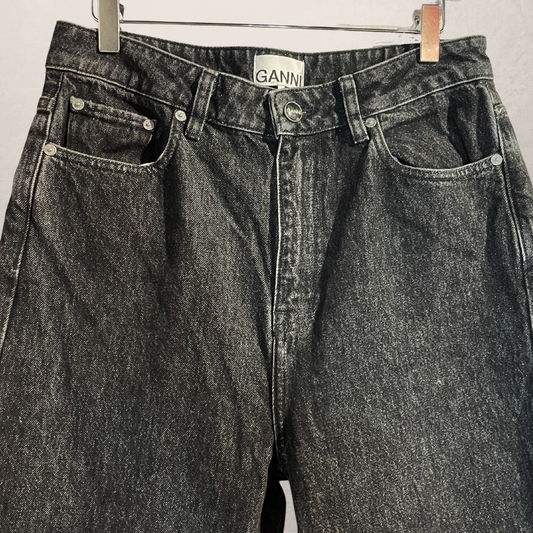 GANNI black wash hi waist denim jeans 30/34