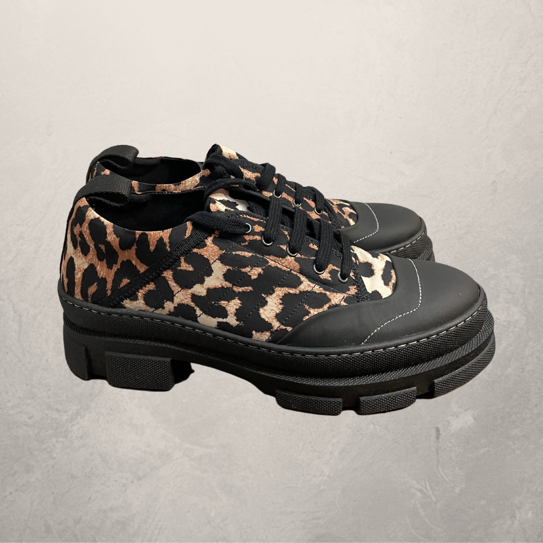 Ganni leopard black platform shoes 41