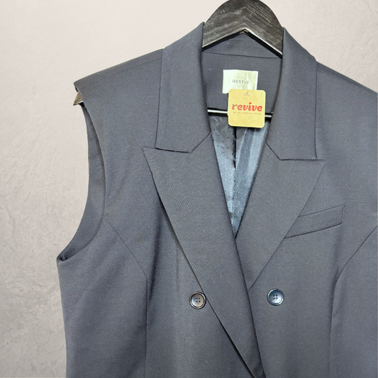 Gestuz mouwloze blazerjurk donkerblauw 40