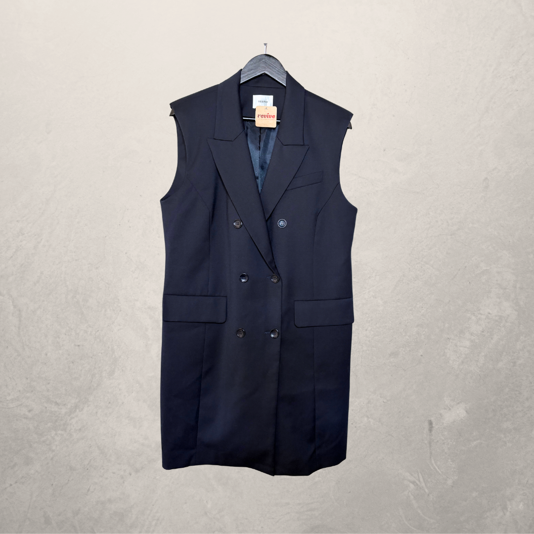 Gestuz mouwloze blazerjurk donkerblauw 40