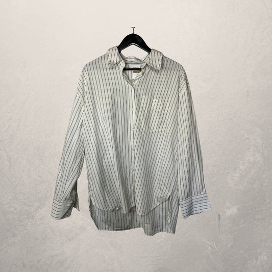 Gestuz white and black stripes shirt 38