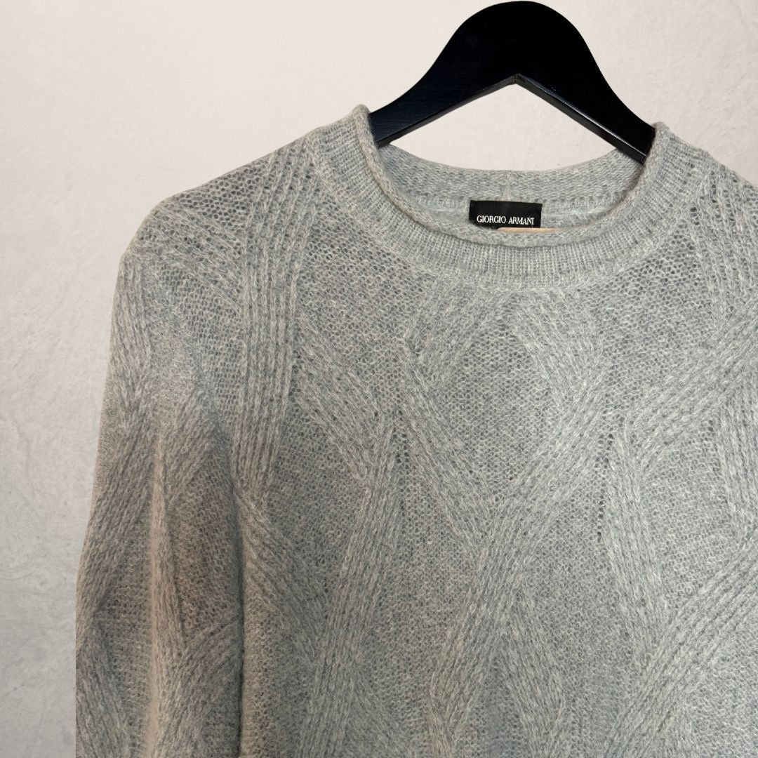 Giorgio Armani grey wool blend jumper 50