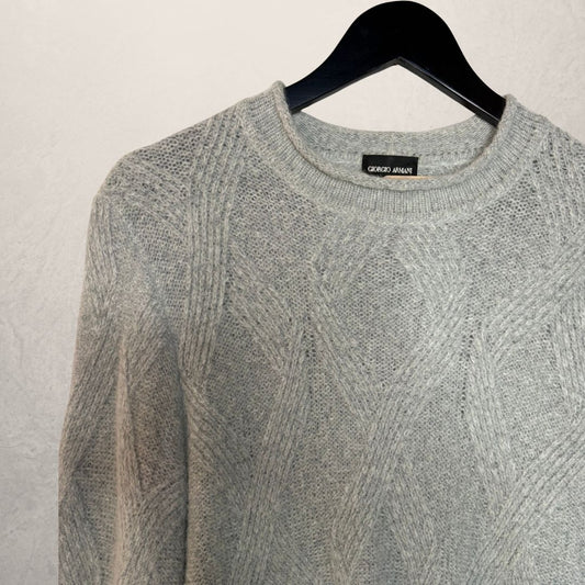 Giorgio Armani grey wool blend jumper 50